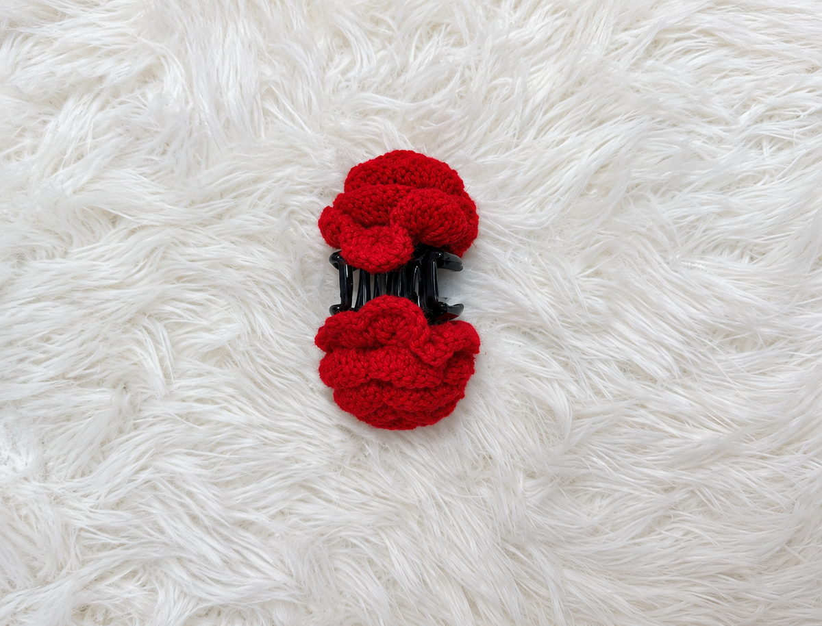 Red Rose Hair Claw Clip
