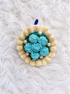 Blue Floral Keychain