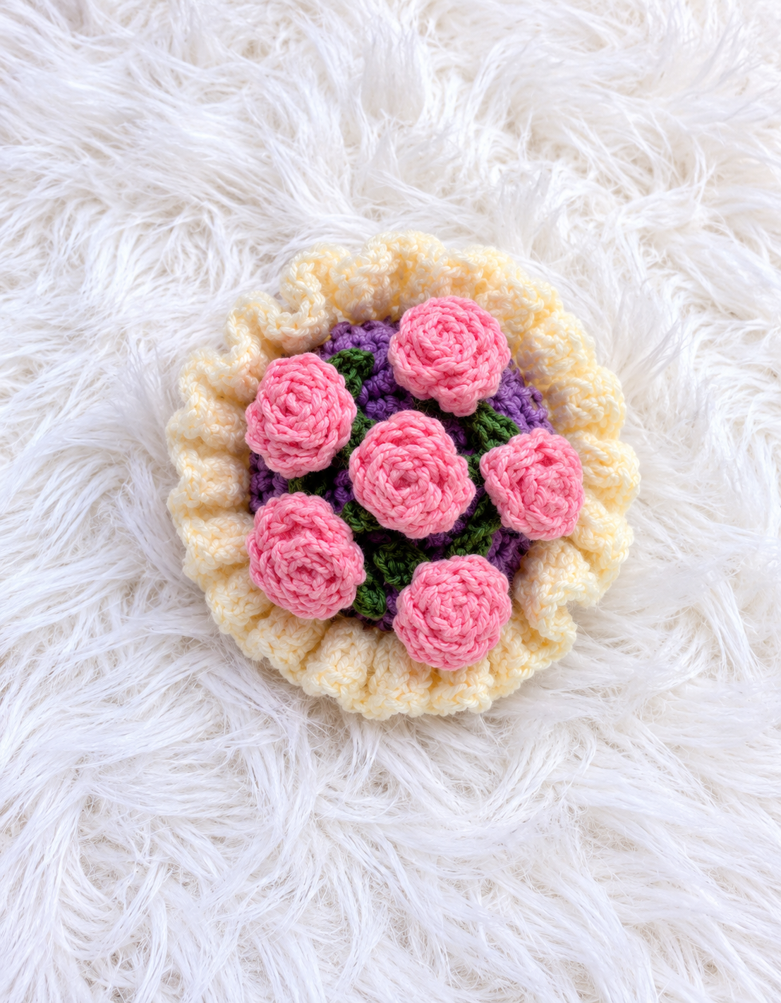 Pink Rose Floral Keychain