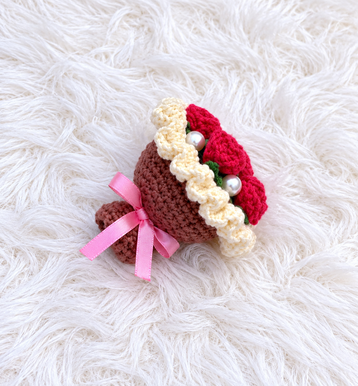 Pink Rose Bouquet Keychain