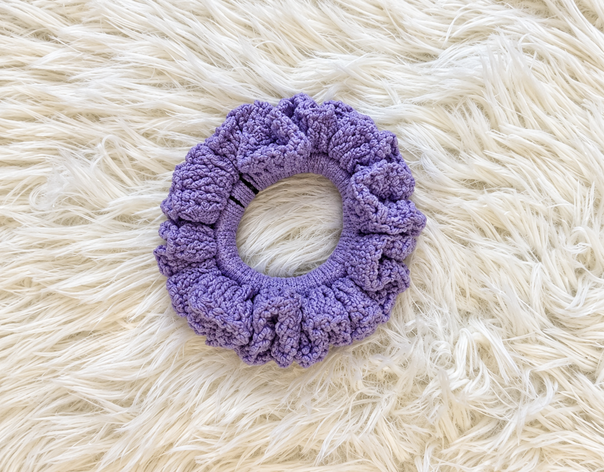 Lavender Purple Textured Scrunchie