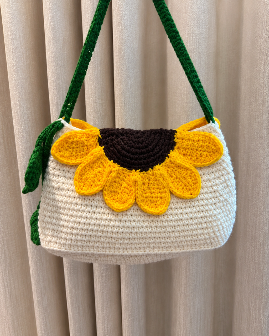 White Sunflower Shoulder Bag