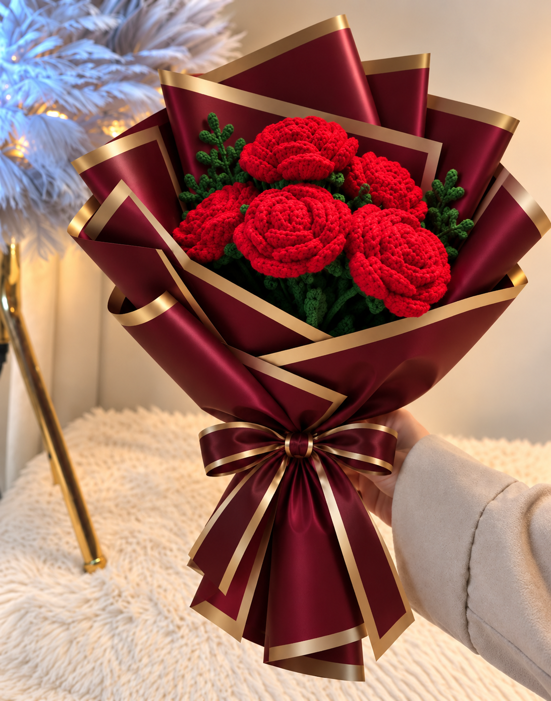 Burgundy & Gold Edge Wrapping