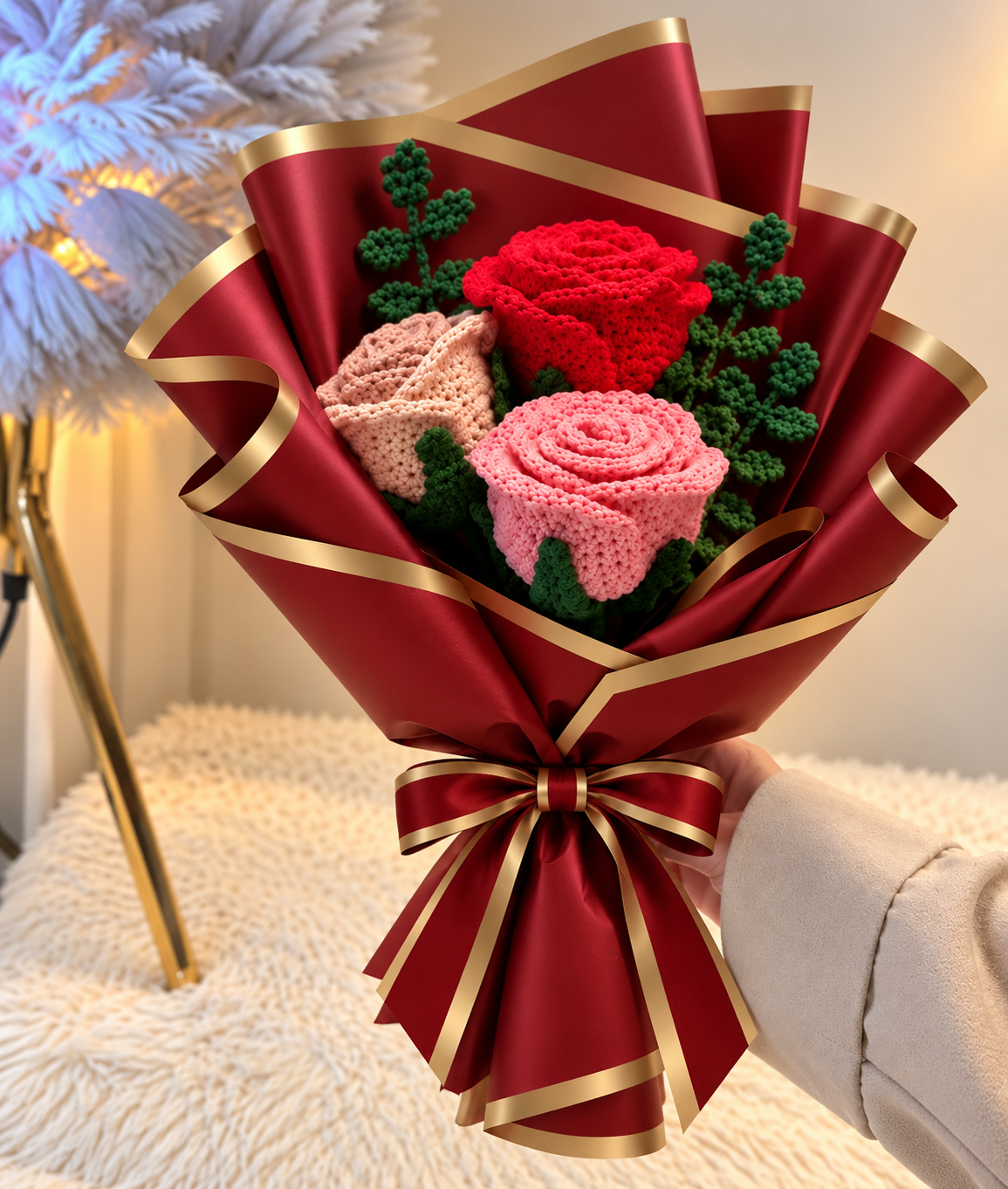 Burgundy & Gold Edge Wrapping