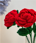 Red Crochet Rose (1 peice)