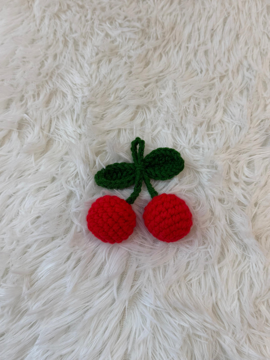 Crochet Cherry Keychain
