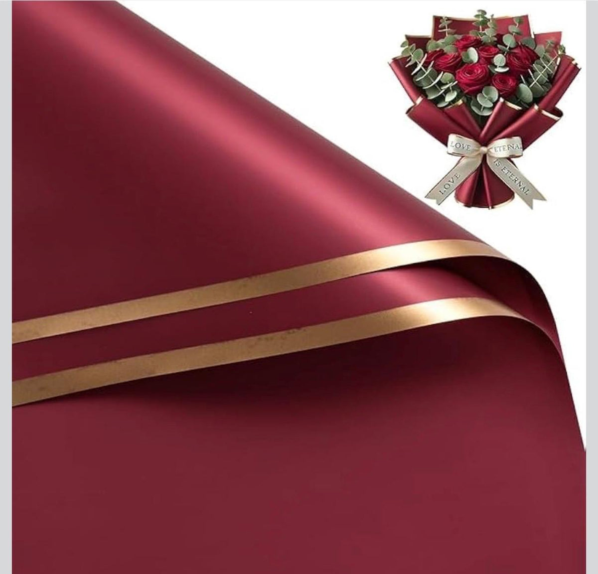 Burgundy & Gold Edge Wrapping